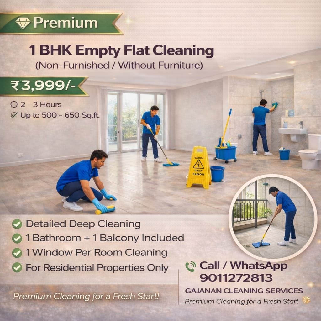 1 BHK Empty Flat Cleaning
